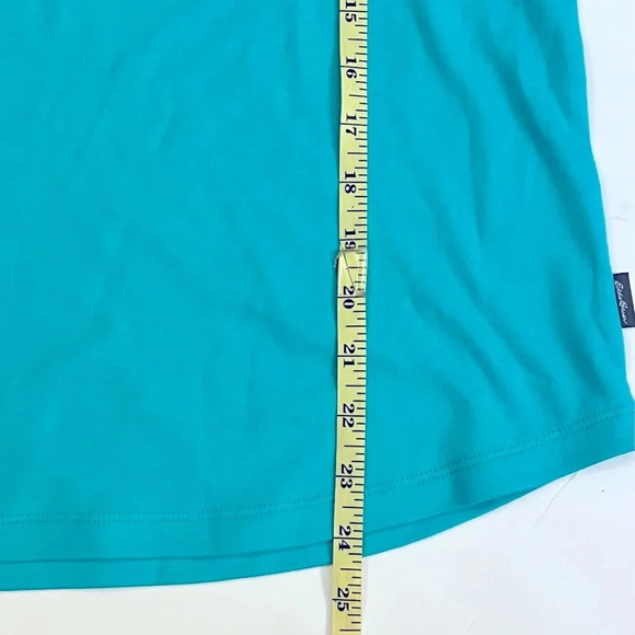Eddie Bauer Short Sleeve V Neck Cotton Shirt Top Womens Small‎ Turquoise NWT - Picture 8 of 10